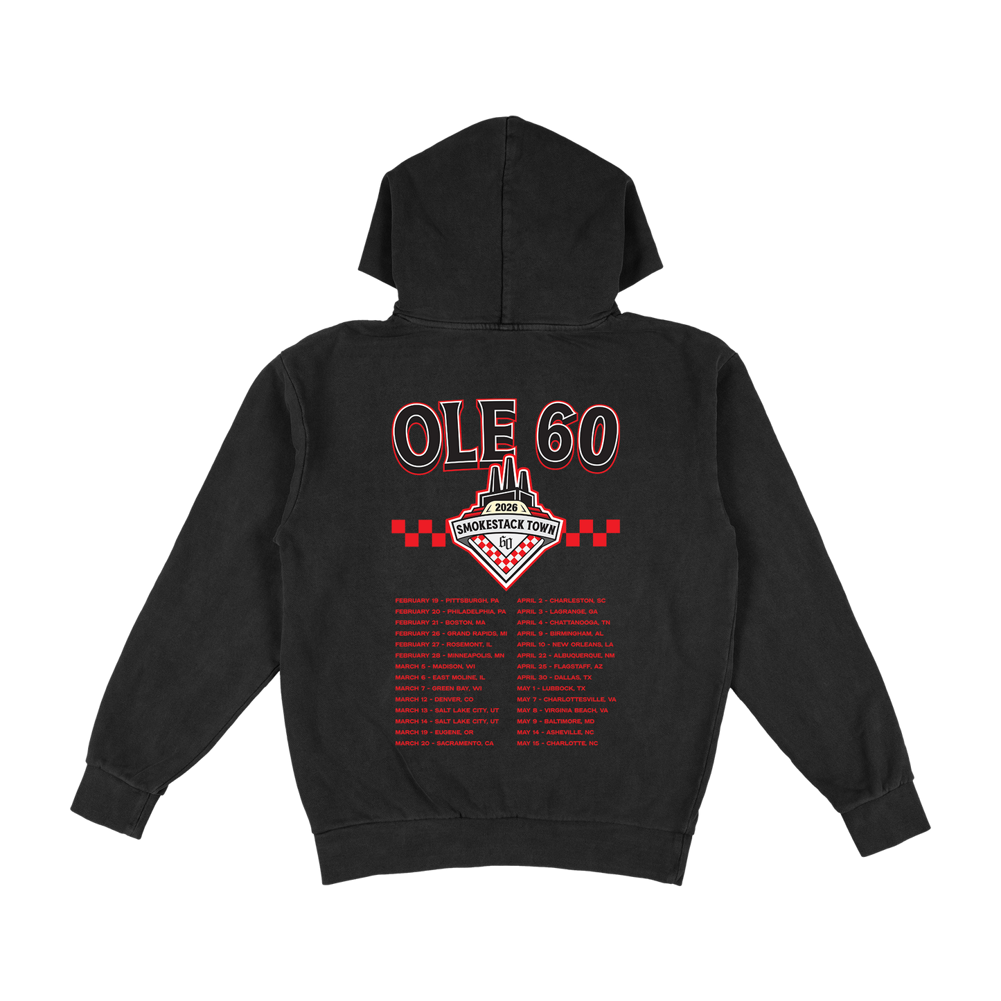 Smokestack Town Black Tour Hoodie